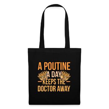 Poutine Kanadisches Fastfood - Stoffbeutel - Schwarz - Vorne