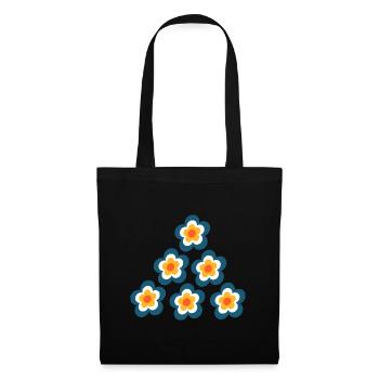 70s Flower Pattern Retro Hippie Flowers Power - Tote Bag - black - Front