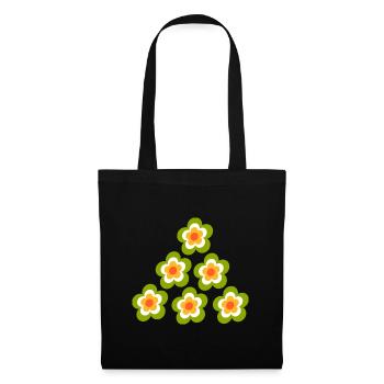 70s Flower Pattern Retro Hippie Flowers Power - Tote Bag - black - Front