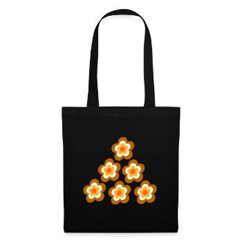 70s Flower Pattern Retro Hippie Flowers Power - Tote Bag - black - Front