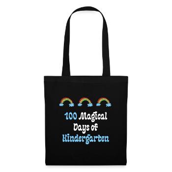 100 jours magiques de maternelle - Sac en tissu - noir - Devant