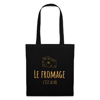 Le fromage c'est la vie | amateur de fromage - Sac en tissu - noir - Devant