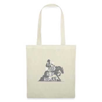 Eat Sleep Ride Repeat Sliding Stop Westernreiten - Stoffbeutel - Natur - Vorne