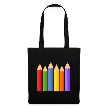 Pencil Colored Pencils Crayons Pencils Pen School - Tote Bag - black - Front