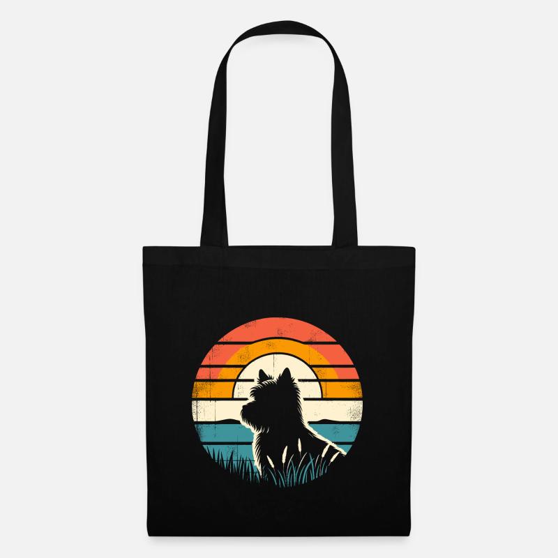 Cairn Terrier Vintage Sunset - Stoffbeutel - Schwarz