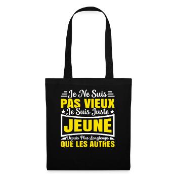 je ne suis pas vieux je suis juste jeune - Sac en tissu - noir - Devant