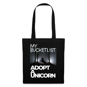 My bucketlist... Adopt a unicorn ~ - Stoffbeutel - Schwarz - Vorne