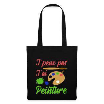 Peinture shirt je peux pas j´ai peinture artiste - Sac en tissu - noir - Devant