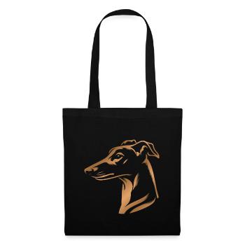 Greyhound whippet, dog head, drawing bronze - Tote Bag - black - Front