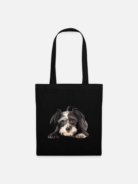 Chinese Crested - Stoffbeutel - Schwarz