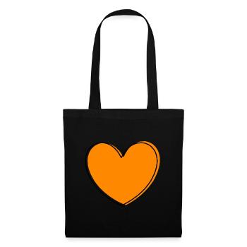 orange heart orange gift valentine's day - Tote Bag - black - Front