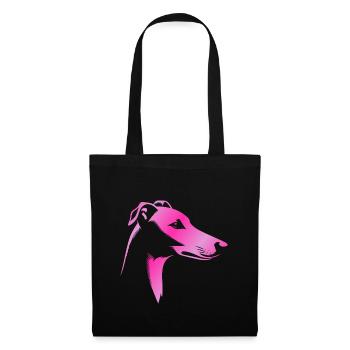 Greyhound greyhound, dog head, pink drawing - Tote Bag - black - Front