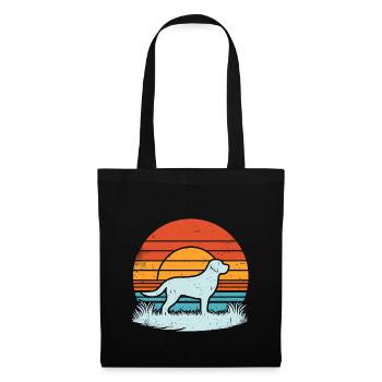 Labrador Retriever Vintage Sunset foncé - Sac en tissu - noir - Devant