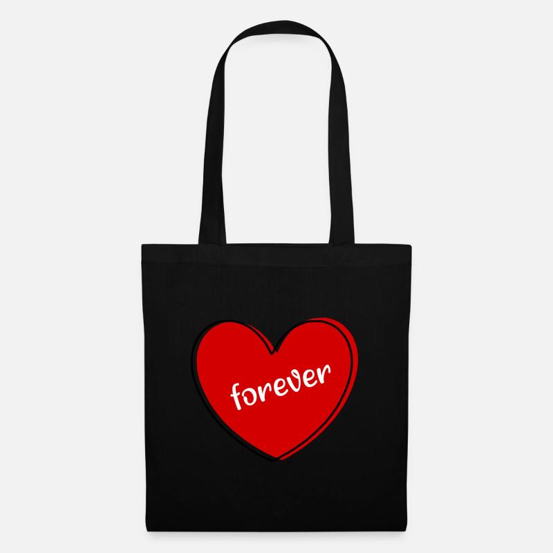 rotes Herz rot Geschenk Valentinstag - Stoffbeutel - Schwarz