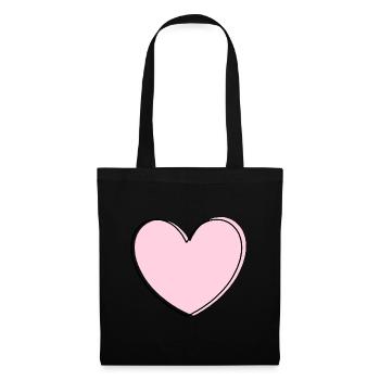 Cœur rose cadeau de la Saint-Valentin en cœur rose - Sac en tissu - noir - Devant