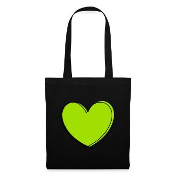 green heart green gift valentine's day - Tote Bag - black - Front