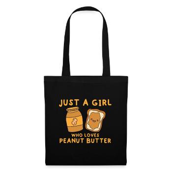 Erdnussbutter Peanut Butter Marmelade Geschenk - Stoffbeutel - Schwarz - Vorne