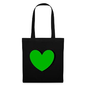 green heart green hearts couples st patrick's day - Tote Bag - black - Front