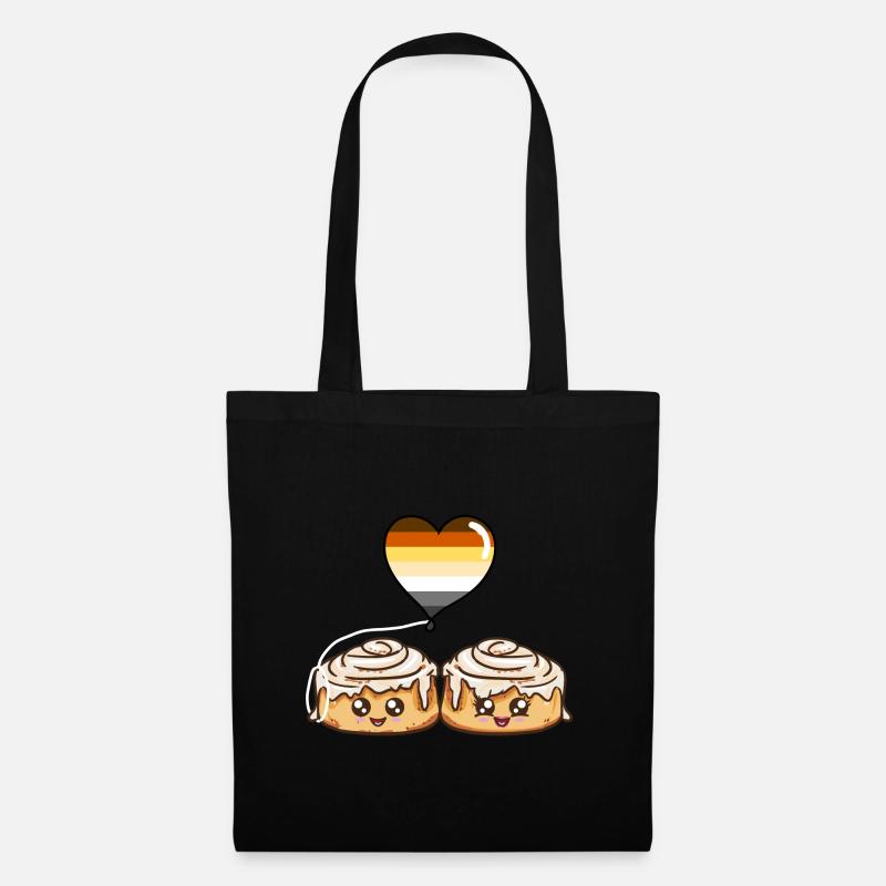 Cinnamon Roll Paar Gay Bear Pride - Stoffbeutel - Schwarz