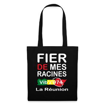 Fier de mes origines 974 - Sac en tissu - noir - Devant