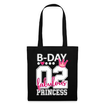 2ème anniversaire numéro 02 princesse - Sac en tissu - noir - Devant