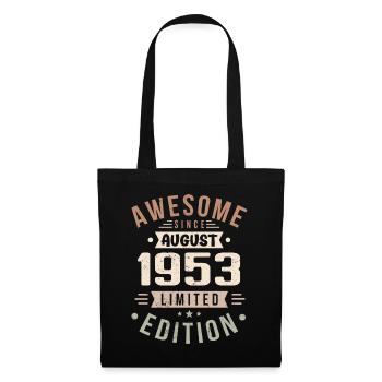 Août 1953 Anniversaire en Août 1953 Millésime 1953 - Sac en tissu - noir - Devant