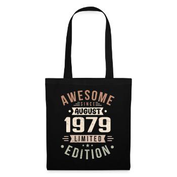 Août 1979 Anniversaire en Août 1979 Millésime 1979 - Sac en tissu - noir - Devant