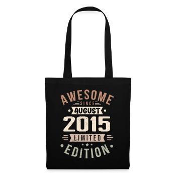 Août 2015 Anniversaire en août 2015 Millésime 2015 - Sac en tissu - noir - Devant