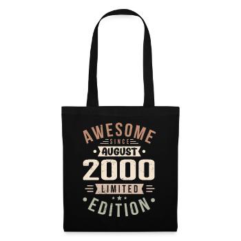 Août 2000 Anniversaire en Août 2000 Millésime 2000 - Sac en tissu - noir - Devant