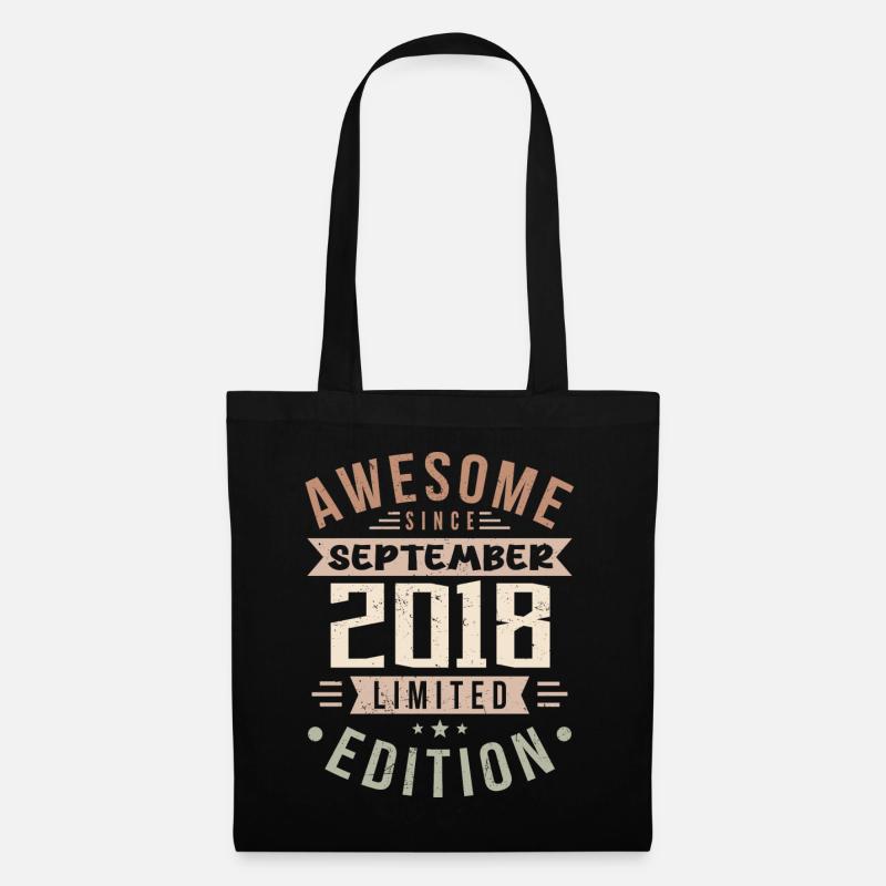 2018 September Geburtstag Geboren September 2018 - Stoffbeutel - Schwarz