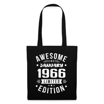 Janvier 1966 - anniversaire Janvier 1966 I Janvier 1966 - Sac en tissu - noir - Devant