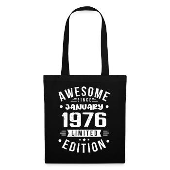 Janvier 1976 - Anniversaire Janvier 1976 I Janvier 1976 - Sac en tissu - noir - Devant