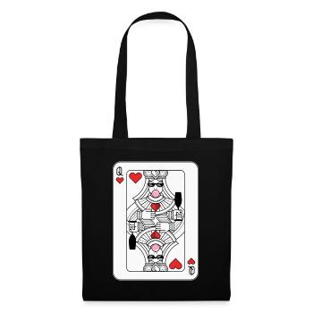Funny Queen of Hearts Design – Party Playing Card - Tote Bag - black - Front
