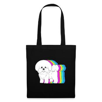 Bichon frisé - Sac en tissu - noir - Devant