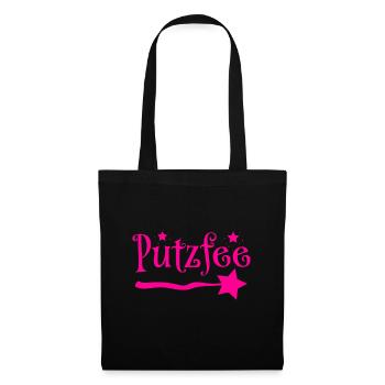 Putzfee Lustiger Spruch Putzfrau Haushalt Geschenk - Stoffbeutel - Schwarz - Vorne