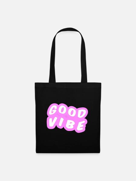 Good Vibe Pastellrosa - Stoffbeutel - Schwarz