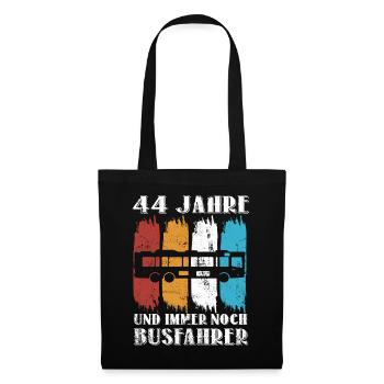 Busfahrer 44 Jahre Busfahren 44 Geburtstag Spruch - Stoffbeutel - Schwarz - Vorne