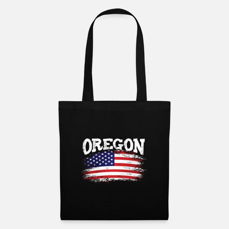 Retro Oregon State Mountain - Stoffbeutel - Schwarz