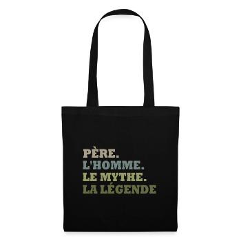 Cadeau pour Père l'homme, le mythe, la légende. - Sac en tissu - noir - Devant