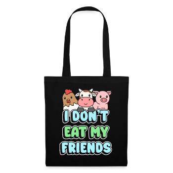Friends Chicken Cow Pig Design for Vegans - Tote Bag - black - Front
