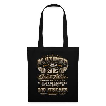 Oldtimer Baujahr 2005 Jahrgang Geburtstag Geschenk - Stoffbeutel - Schwarz - Vorne