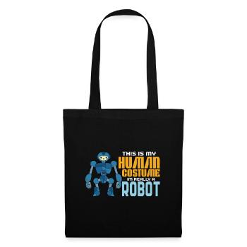 Roboter - Stoffbeutel - Schwarz - Vorne