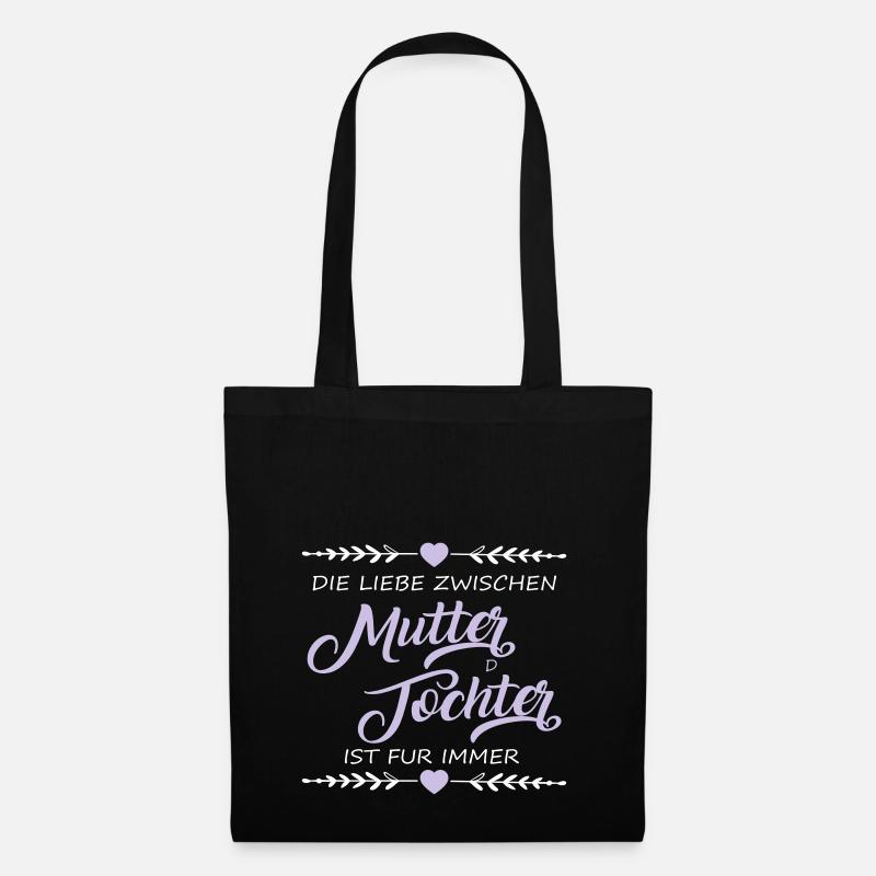 Liebe zwischen Mutter und Tochter - Geschenk - Stoffbeutel - Schwarz