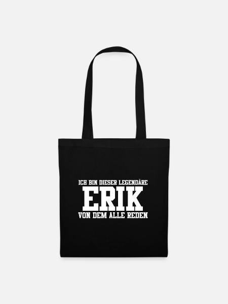Erik Name Design - Stoffbeutel - Schwarz
