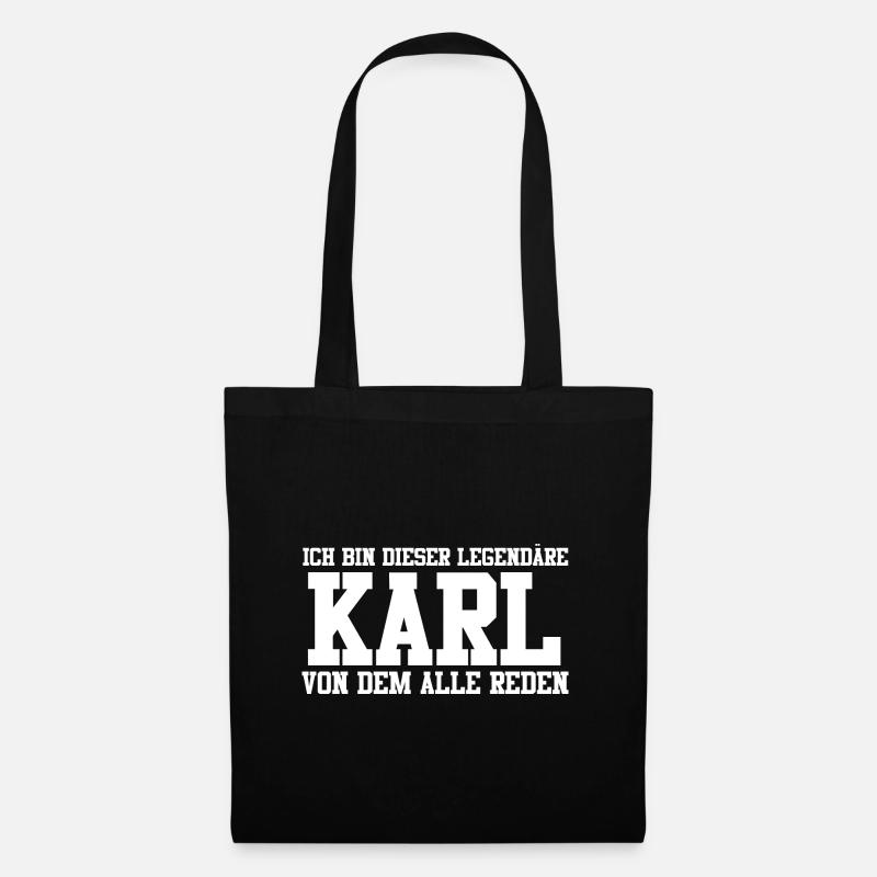 Karl Name Design - Stoffbeutel - Schwarz