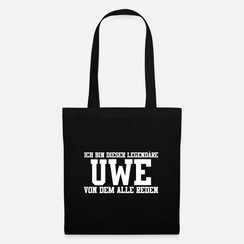 Uwe Name Design - Stoffbeutel - Schwarz