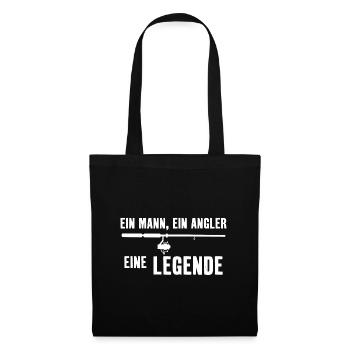 Ein Mann, ein Angler, eine Legende - Stoffbeutel - Schwarz - Vorne