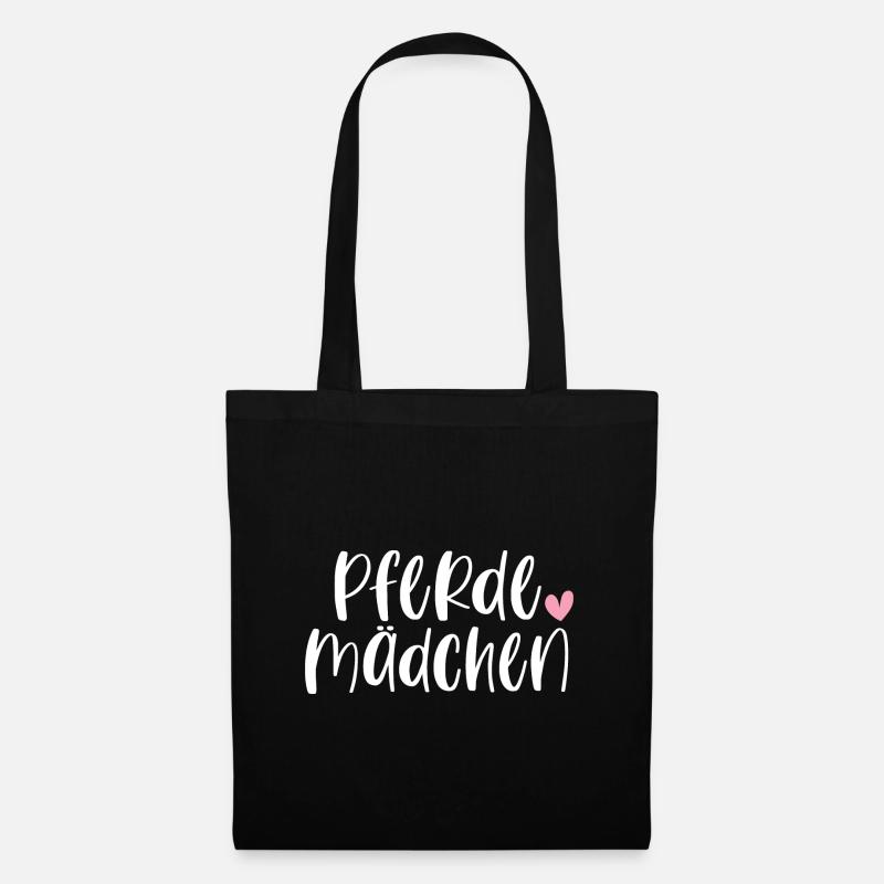 Pferde Pferdemädchen Pferd Reiten Geschenk - Stoffbeutel - Schwarz