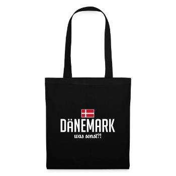 Dänemark was sonst Spruch Urlaubsland Urlaub - Stoffbeutel - Schwarz - Vorne