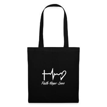 Foi espoir amour - Sac en tissu - noir - Devant